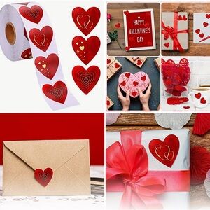 500pcs 3 DESIGNS Heart Stickers NEW Valentine's Day Theme Sealing StickerLabel